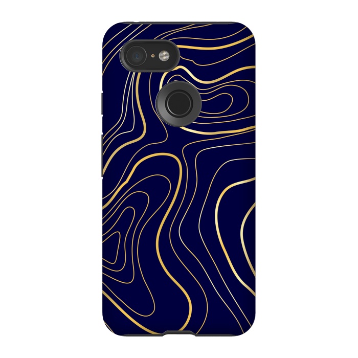 Pixel 3 StrongFit golden abstract lines by MALLIKA