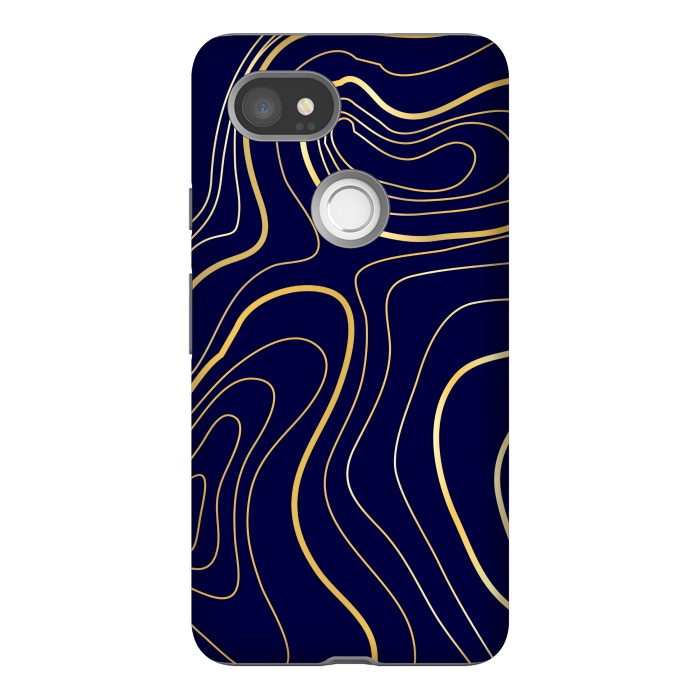 Pixel 2XL StrongFit golden abstract lines by MALLIKA