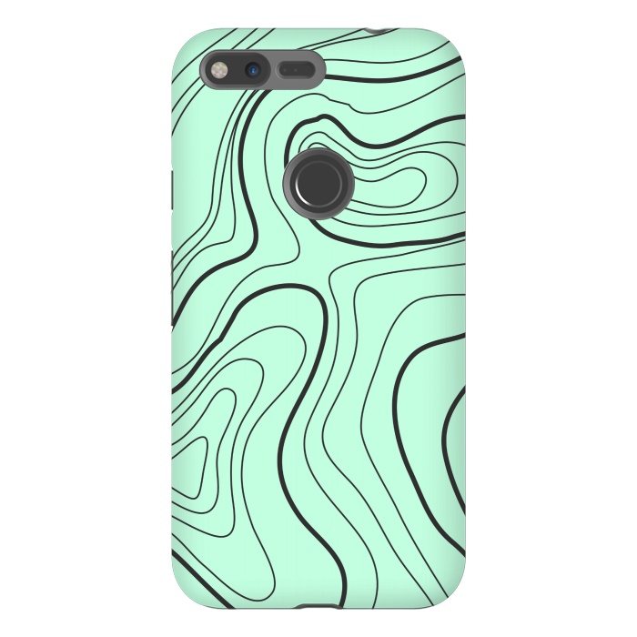 Pixel XL StrongFit green abstract lines 2 by MALLIKA