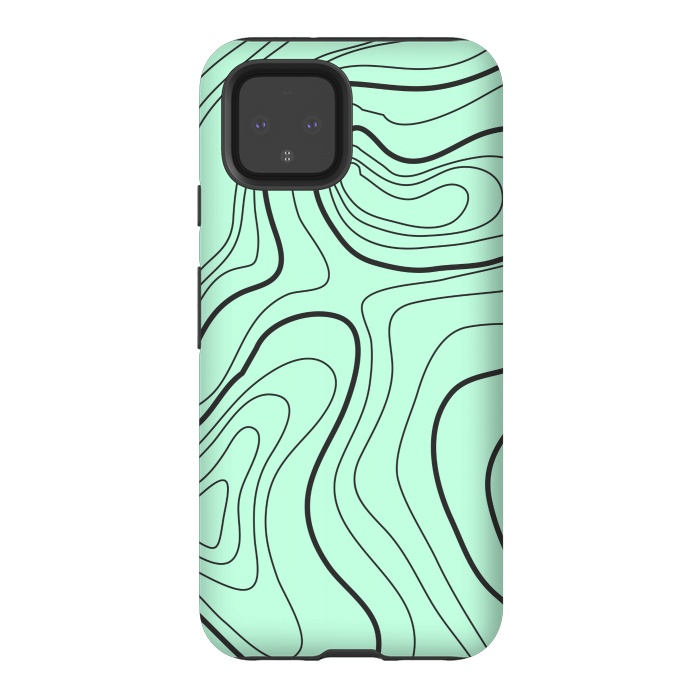 Pixel 4 StrongFit green abstract lines 2 by MALLIKA