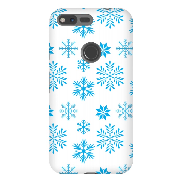 Pixel XL StrongFit blue snowflakes pattern by MALLIKA
