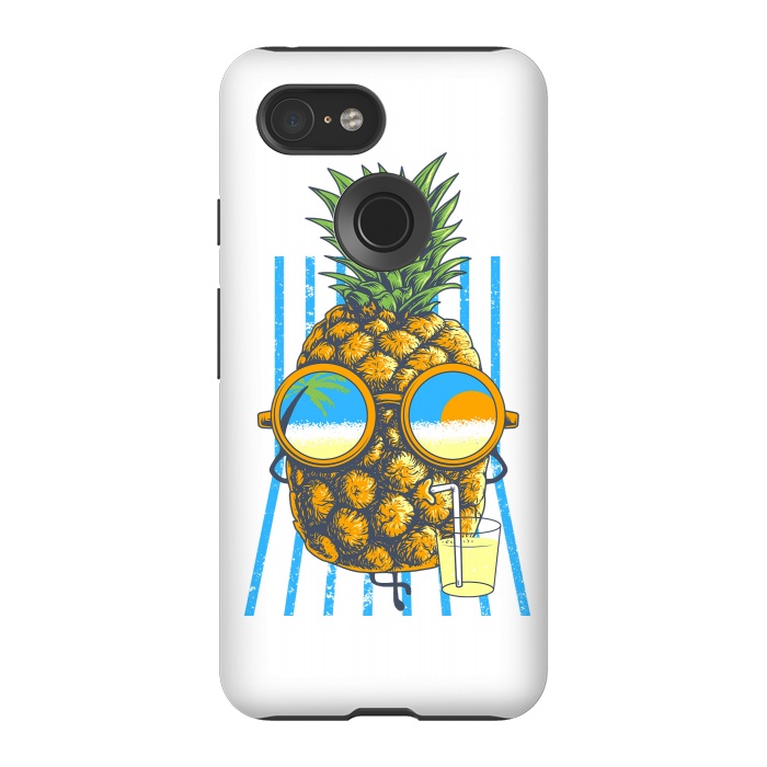 Pixel 3 StrongFit Pineapple Sunbathe by Afif Quilimo