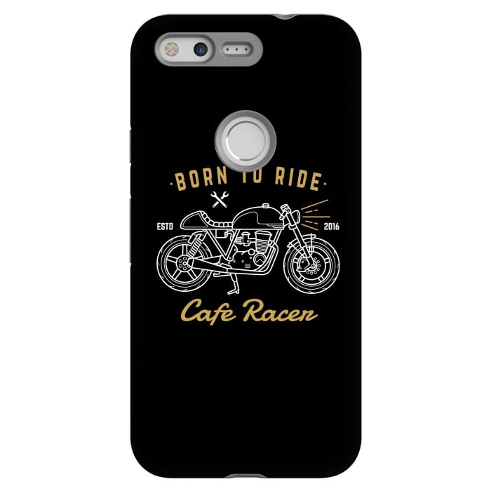 Pixel StrongFit Born to Ride Cafe Racer by Afif Quilimo