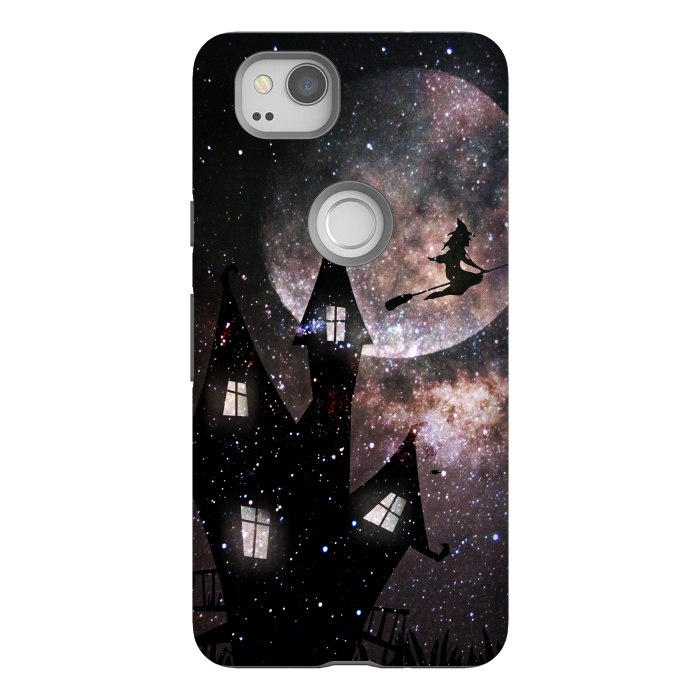 Pixel 2 StrongFit Flying witch and dark house at night by Oana 