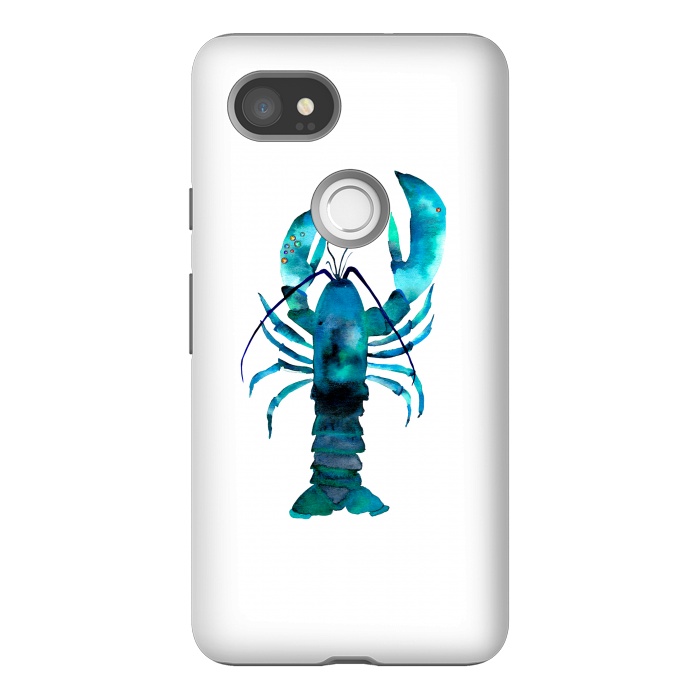 Pixel 2XL StrongFit Blue Lobster by Amaya Brydon