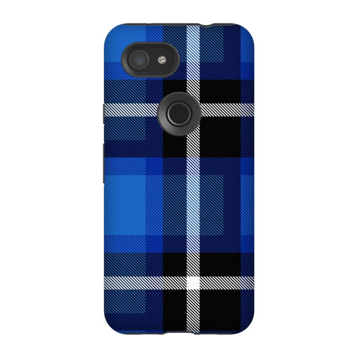 Pixel 3A StrongFit Blue Scottish Plaid by TMSarts