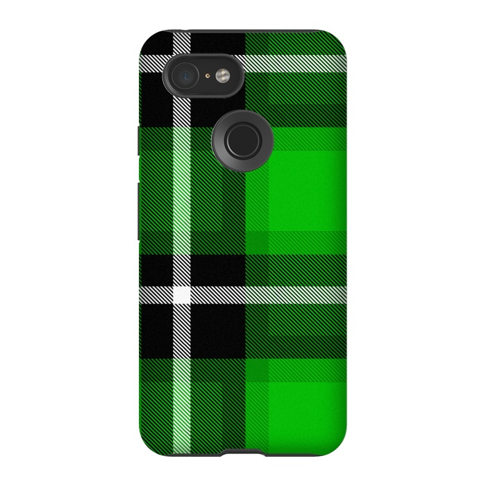 Pixel 3 StrongFit Green Scottish Plaid by TMSarts