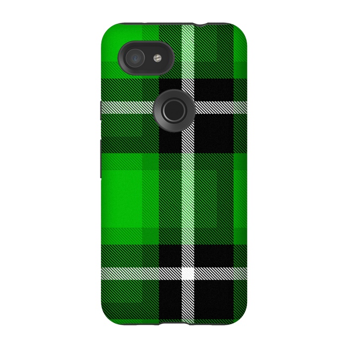 Pixel 3A StrongFit Green Scottish Plaid by TMSarts