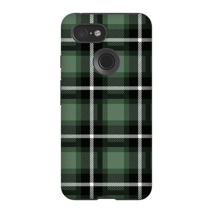Pixel 3 StrongFit Olive Scottish Plaid by TMSarts