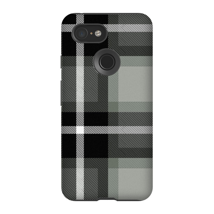 Pixel 3 StrongFit Warm Gray Scottish Plaid by TMSarts