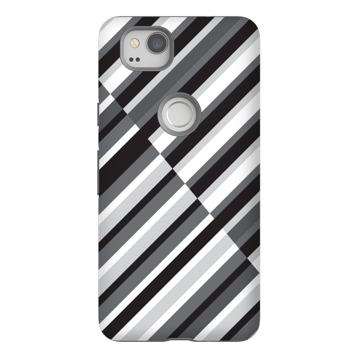 Pixel 2 StrongFit Black Crossing Striped by TMSarts