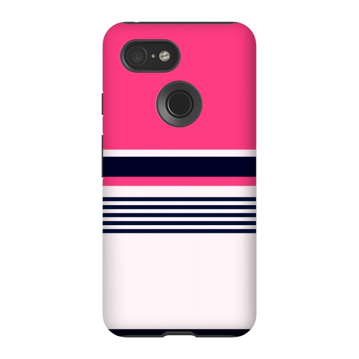 Pixel 3 StrongFit Pink Pastel Stripes by TMSarts