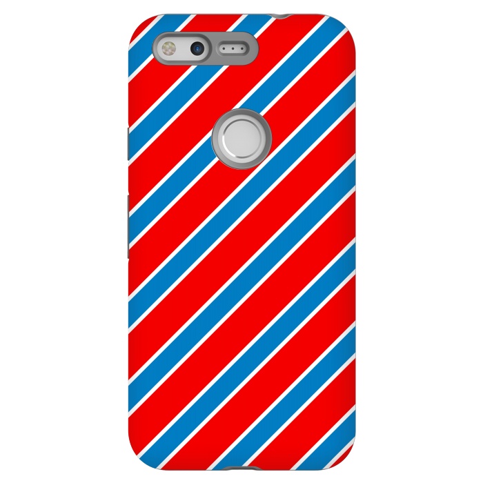 Pixel StrongFit Red Blue Diagonal Stripes by TMSarts