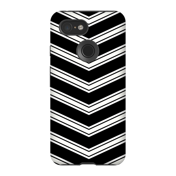 Pixel 3 StrongFit Black And White Chevrons by TMSarts