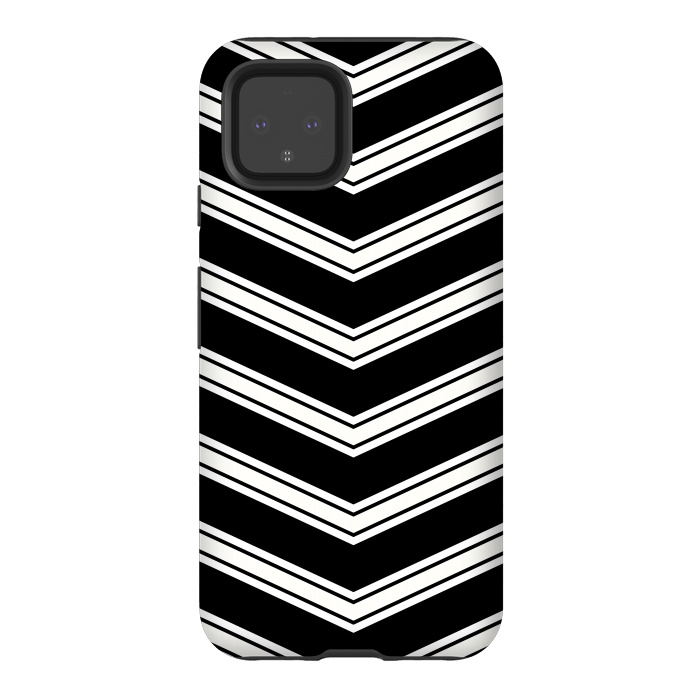 Pixel 4 StrongFit Black And White Chevrons by TMSarts