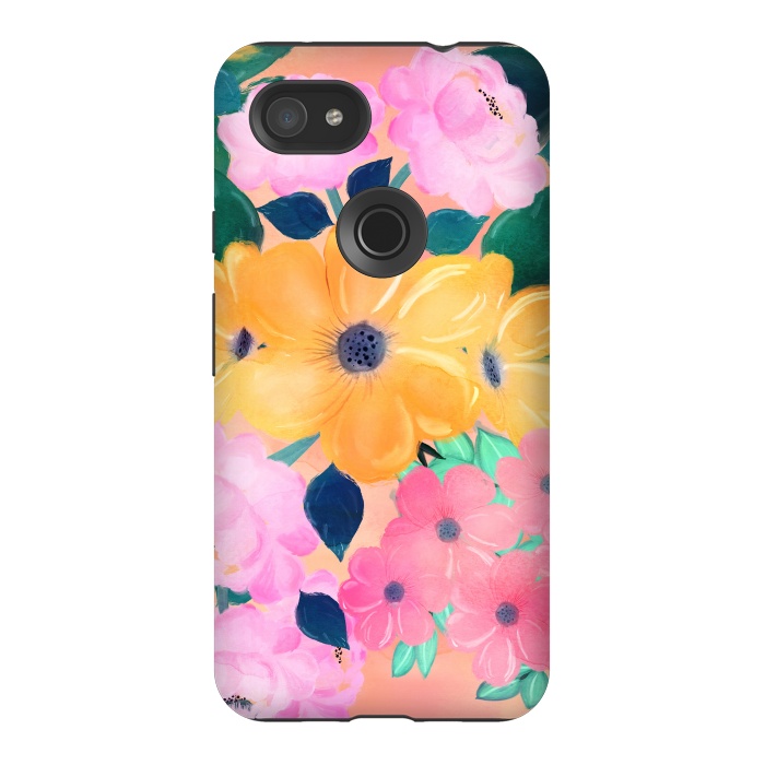 Pixel 3AXL StrongFit Cute Colorful Romantic Watercolor Flowers  by InovArts