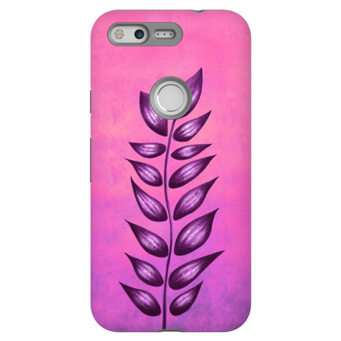 Pixel StrongFit Abstract Plant Surreal Botanical Art In Pink And Purple by Boriana Giormova