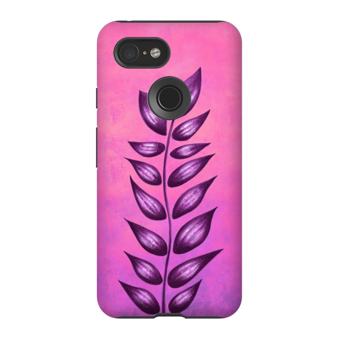 Pixel 3 StrongFit Abstract Plant Surreal Botanical Art In Pink And Purple by Boriana Giormova