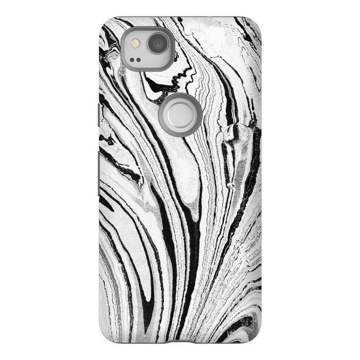 Pixel 2 StrongFit Minimal painted marble stripes by Oana 