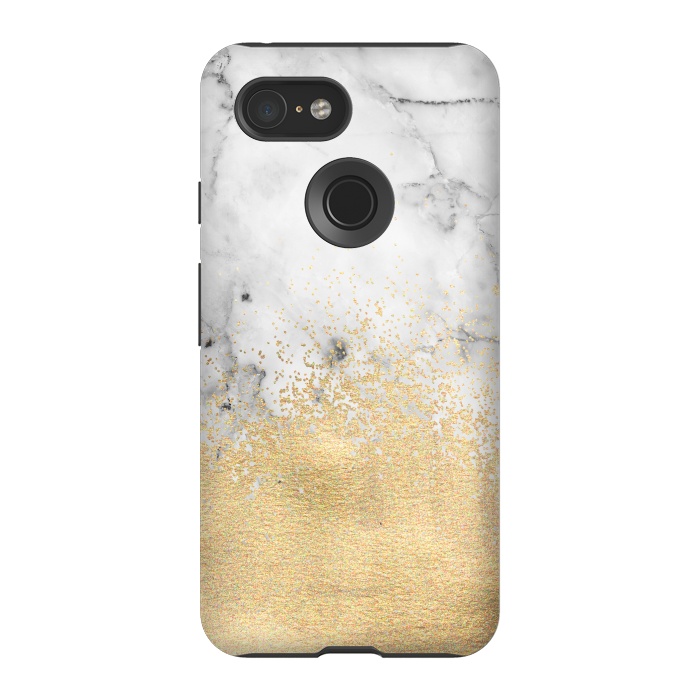 Pixel 3 StrongFit Gold Dust on Marble by Tangerine-Tane