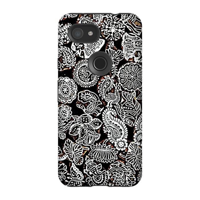 Pixel 3A StrongFit Black and white pattern by Winston