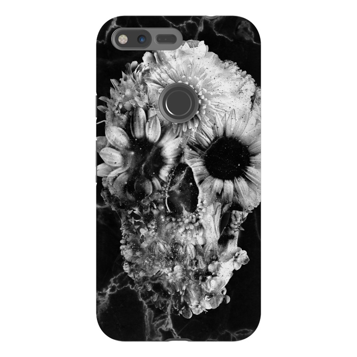 Pixel XL StrongFit Floral Skull Marble by Ali Gulec