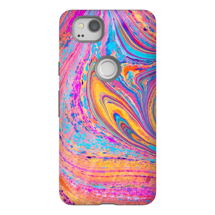 Pixel 2 StrongFit Colorful Marbling Artwork by ArtsCase