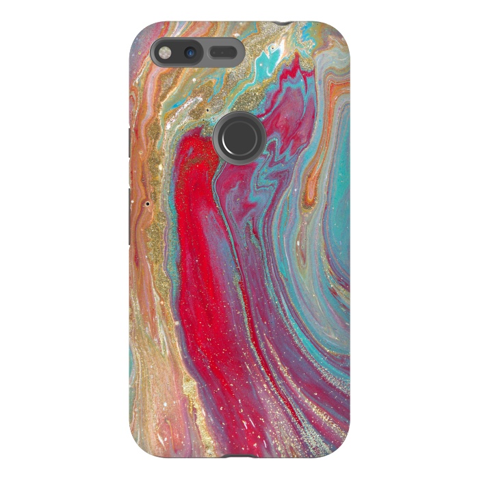 Pixel XL StrongFit Liquid Marble Design Colorful by ArtsCase