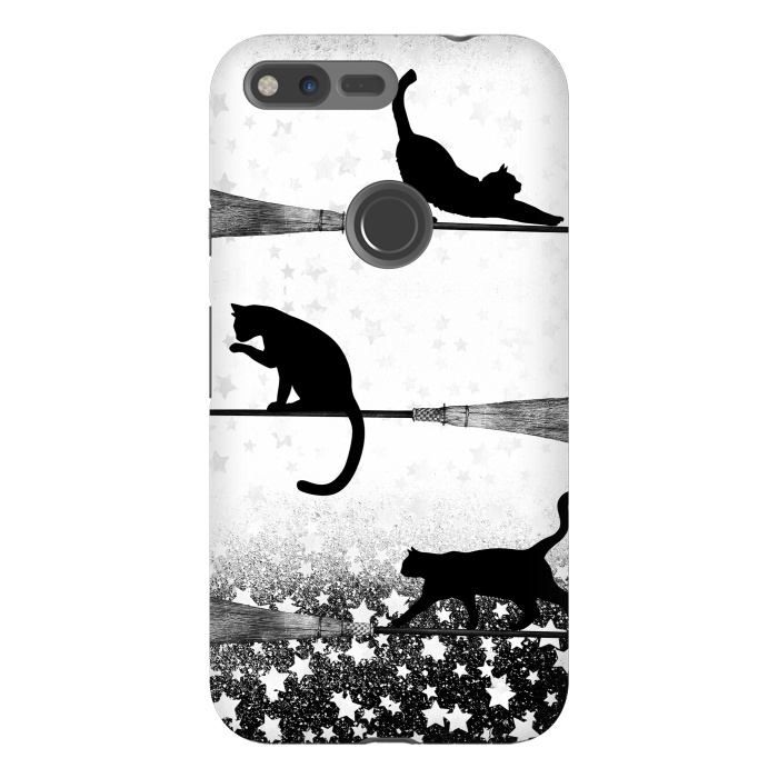 Pixel XL StrongFit black cats flying on witch brooms by Oana 