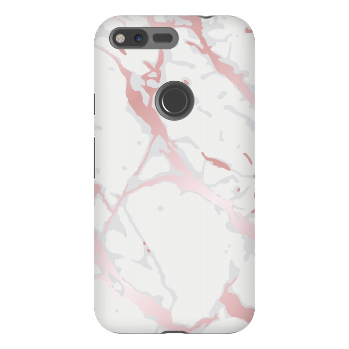 Pixel XL StrongFit Pink Rose Marble Design by ArtsCase