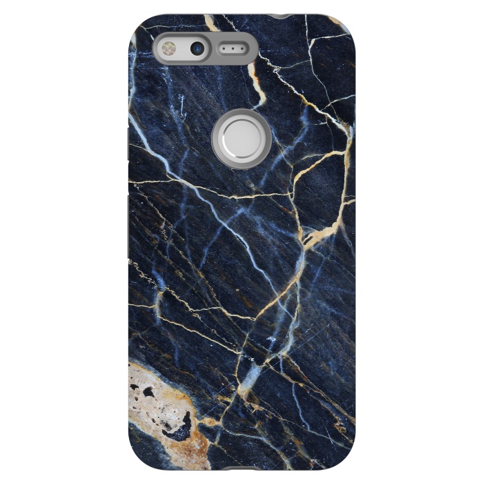 Pixel StrongFit Structure Marble of Dark Gray Blue by ArtsCase