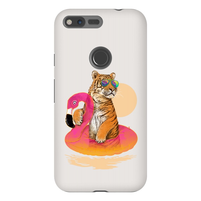 Pixel XL StrongFit Chillin Flamingo Tiger by 38 Sunsets