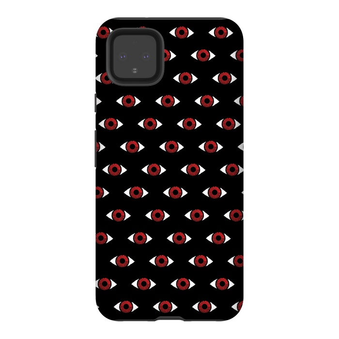 Pixel 4XL StrongFit Red eye pattern by Laura Nagel