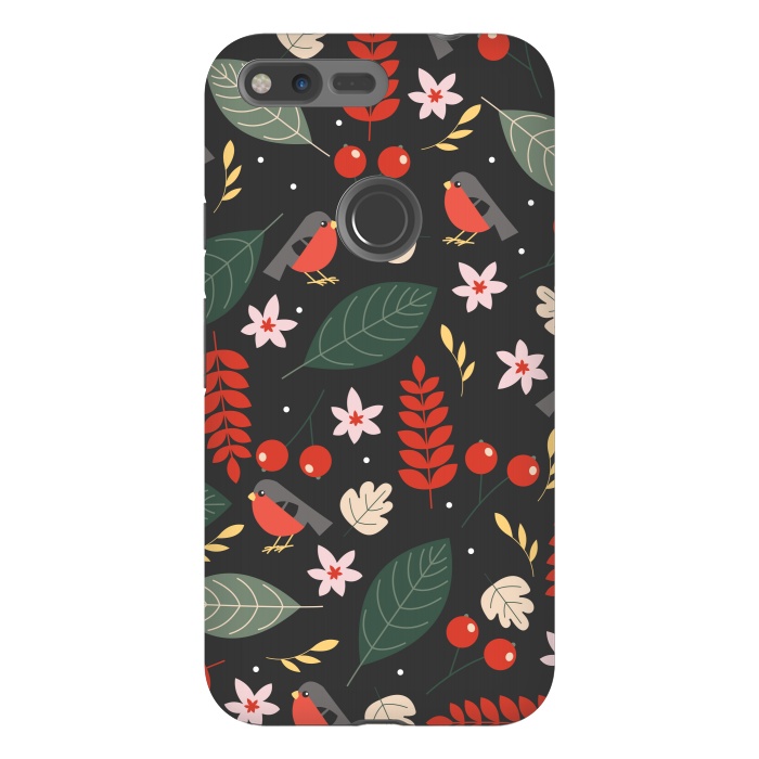 Pixel XL StrongFit Cute Bullfinches in Christmas by ArtsCase
