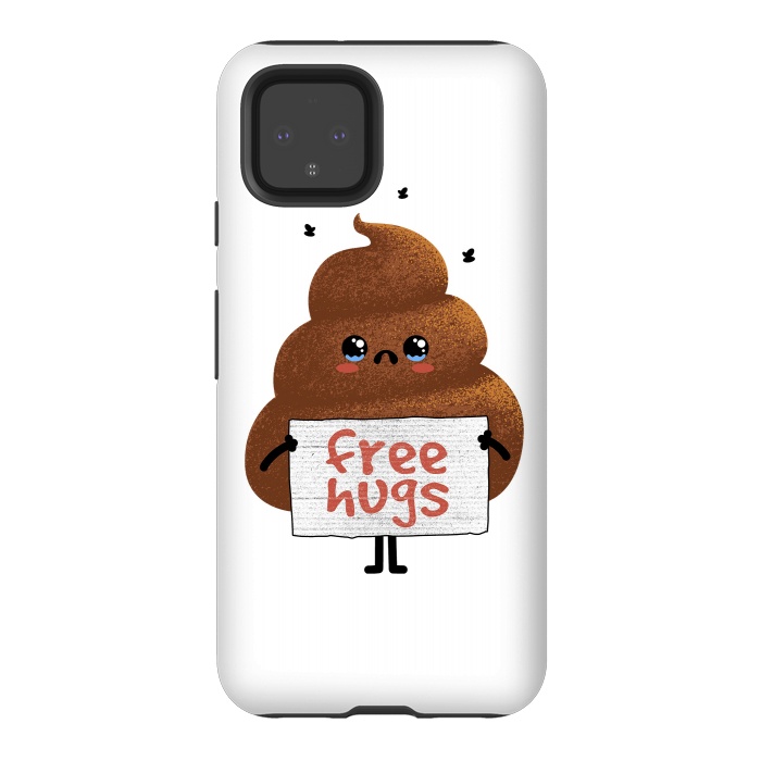 Pixel 4 StrongFit Free Hugs Poop by Afif Quilimo