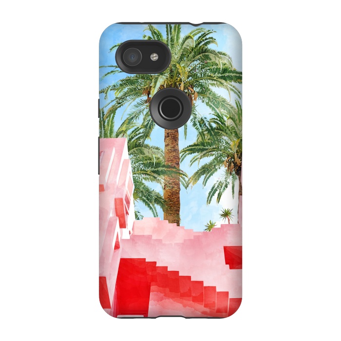 Pixel 3A StrongFit Pink Tropical by Uma Prabhakar Gokhale