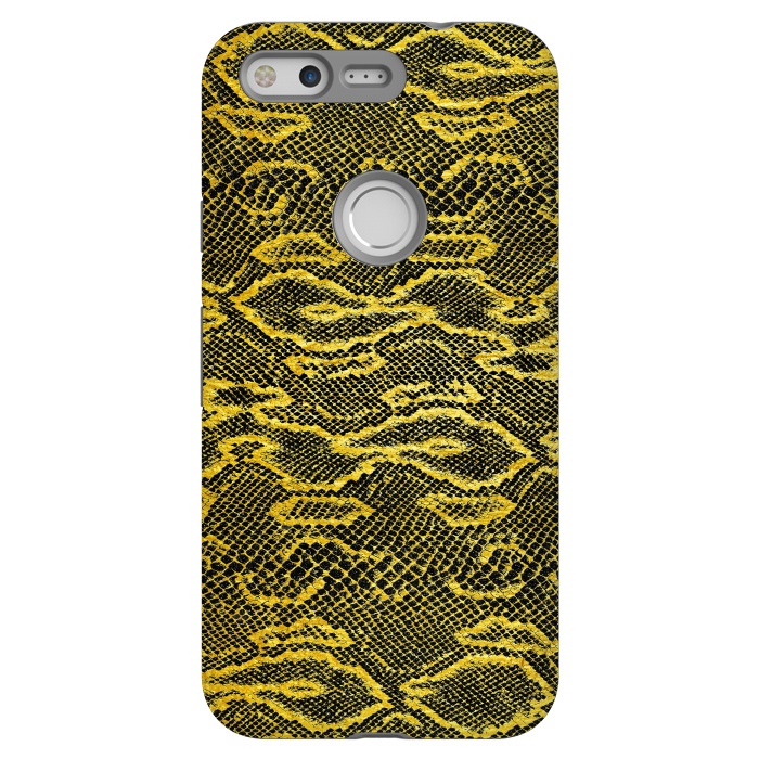 Pixel StrongFit Black and Gold Snake Skin I by Art Design Works