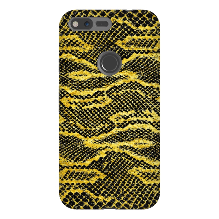 Pixel XL StrongFit Black and Gold Snake Skin II by Art Design Works