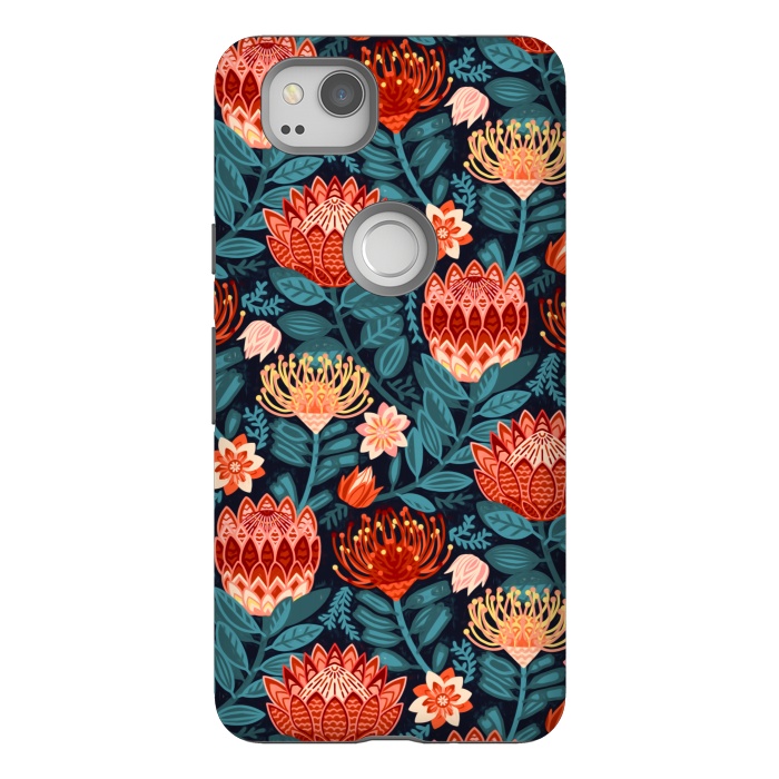 Pixel 2 StrongFit Protea Chintz - Navy  by Tigatiga