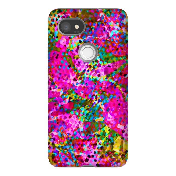 Pixel 2XL StrongFit Floral Abstract Stained Glass G548 by Medusa GraphicArt