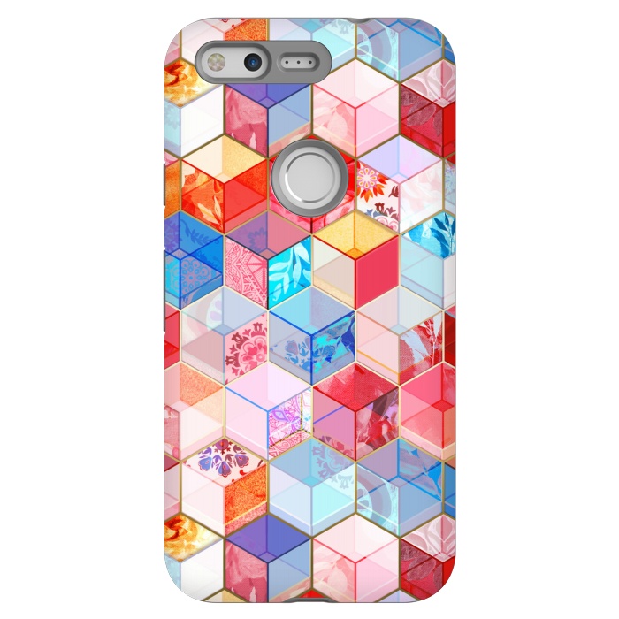 Pixel StrongFit Ruby and Topaz Kaleidoscope Cubes by Micklyn Le Feuvre