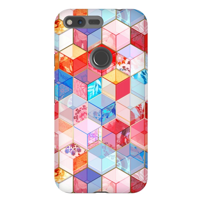 Pixel XL StrongFit Ruby and Topaz Kaleidoscope Cubes by Micklyn Le Feuvre