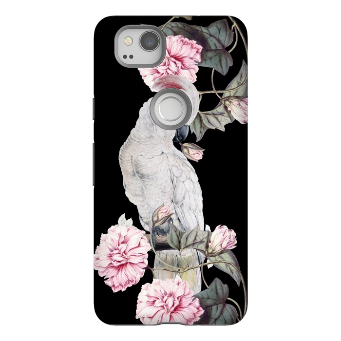 Pixel 2 StrongFit Nostalgic White Cockatoo With Pink Flowers by  Utart