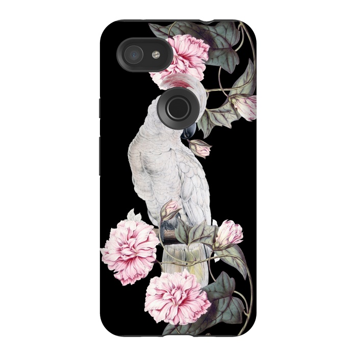 Pixel 3AXL StrongFit Nostalgic White Cockatoo With Pink Flowers by  Utart