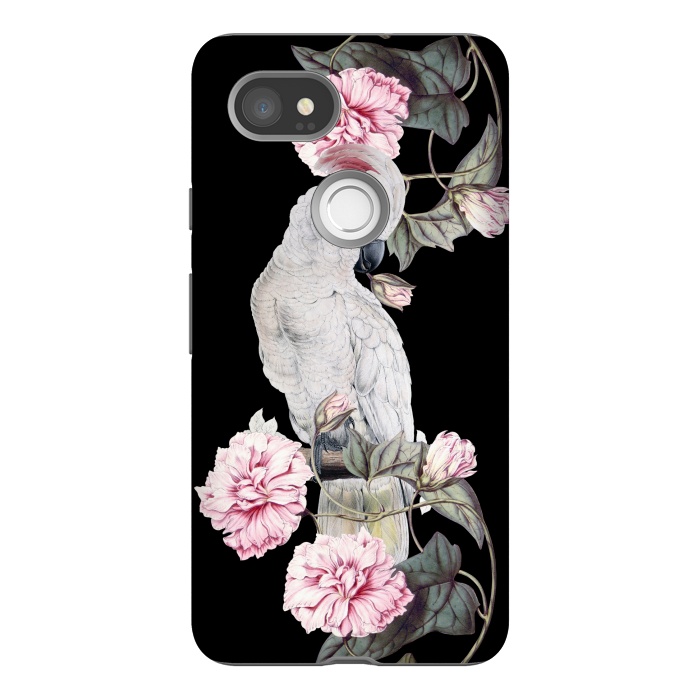 Pixel 2XL StrongFit Nostalgic White Cockatoo With Pink Flowers by  Utart