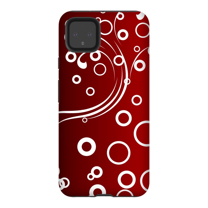 Pixel 4XL StrongFit White Abstracts on Red by Texnotropio
