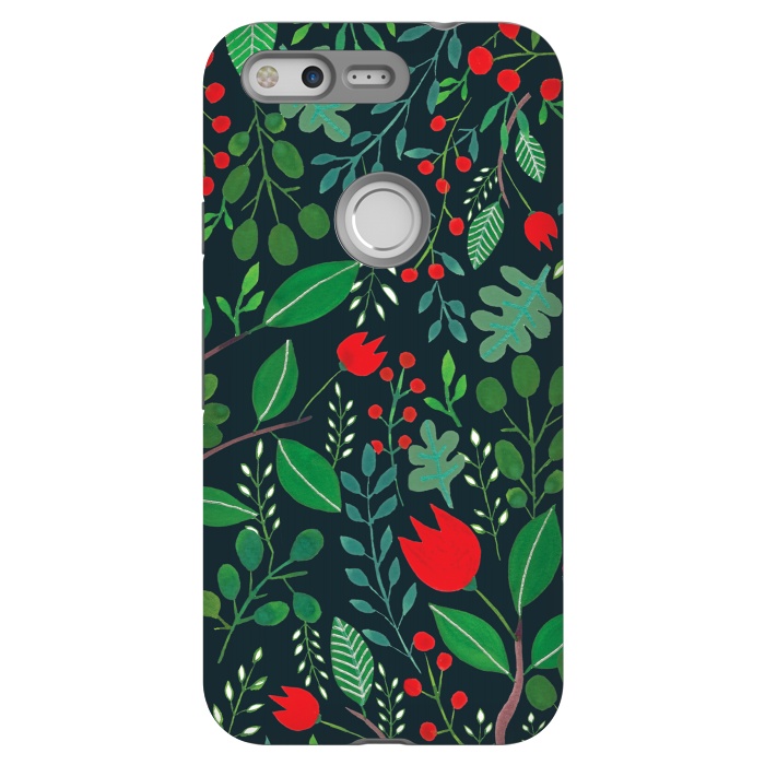 Pixel StrongFit Christmas Floral Black by Hanny Agustine