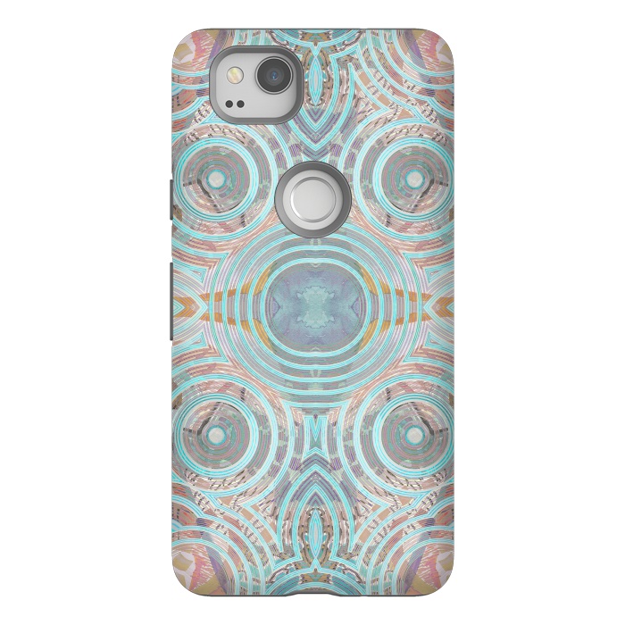 Pixel 2 StrongFit Pastel playful African inspired circle sketch pattern by Oana 