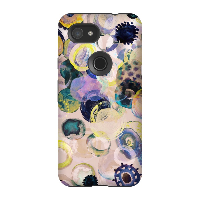 Pixel 3A StrongFit Colorful playful watercolour dots by Oana 