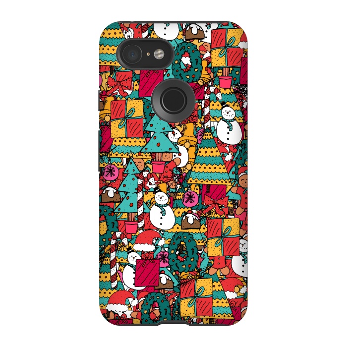 Pixel 3 StrongFit Festive Christmas Pattern by Steve Wade (Swade)